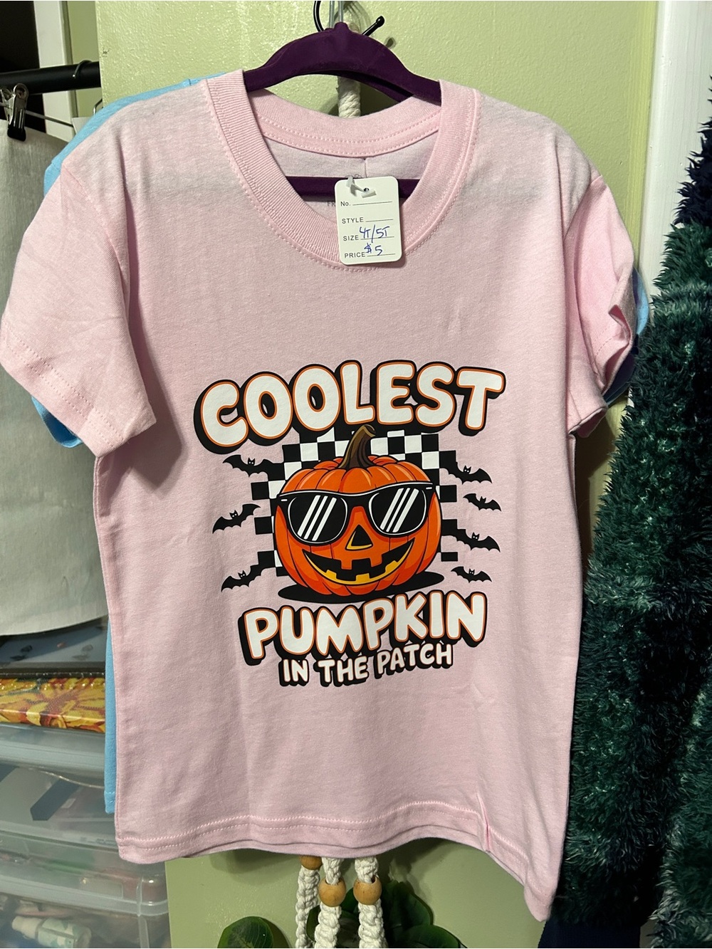 Hanes Pink Graphic Tee "Coolest Pumpkin in the Patch"
